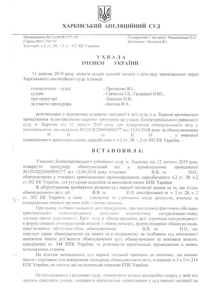 Створення і утримання місць розпусти – ч.2 ст. 302 КК України